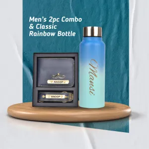 Customized Men's 3 Pcs Combo with Classic Bottle - Blue