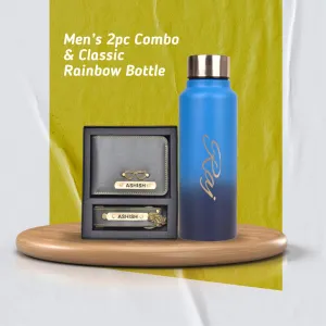 Customized Men's 3 Pcs Combo with Classic Bottle - Grey