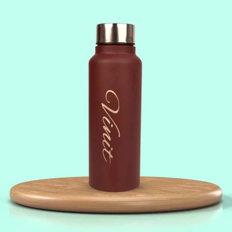 Customized Men's Combo Wallet & Bottle - Brown