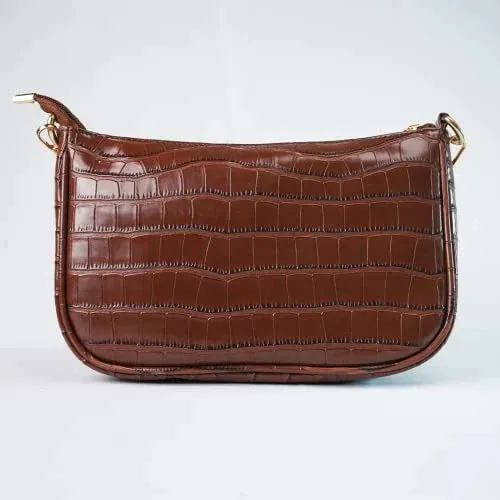 Customized Women's Croc Sling Bag   Mini Make up kit - Brown Royal Blue