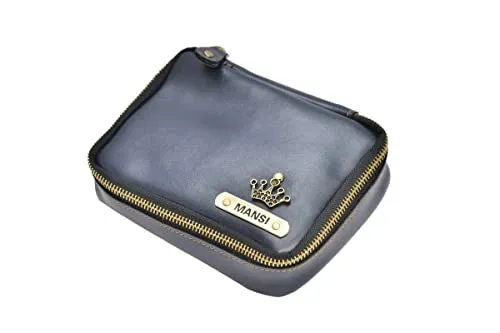 Customized Women's Croc Sling Bag   Mini Make up kit - Brown Royal Blue