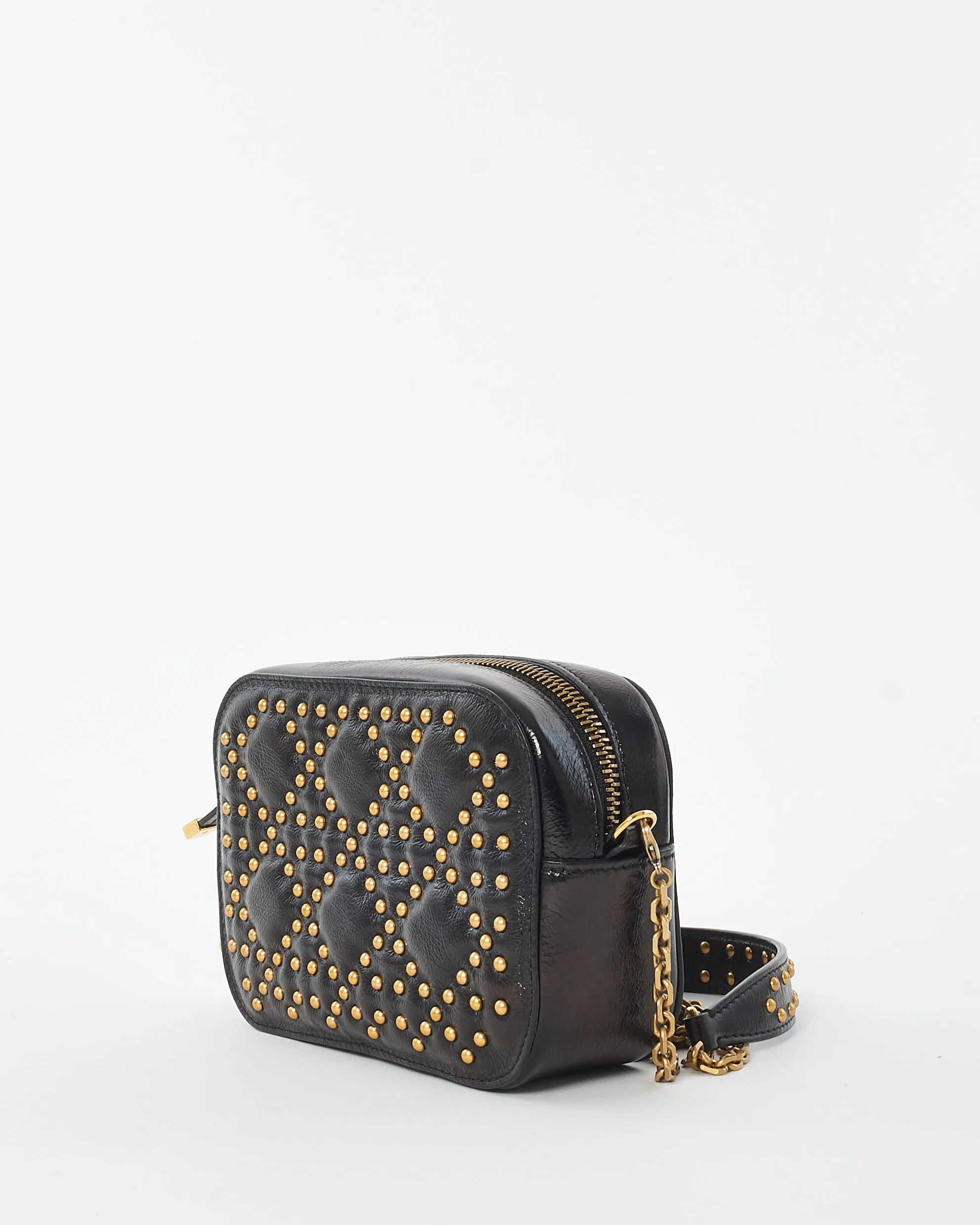Dior Black Leather Studded Cannage Mini Crossbody Bag