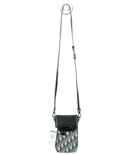Dior Black Monogram Oblique Cross Body Pouch Bag