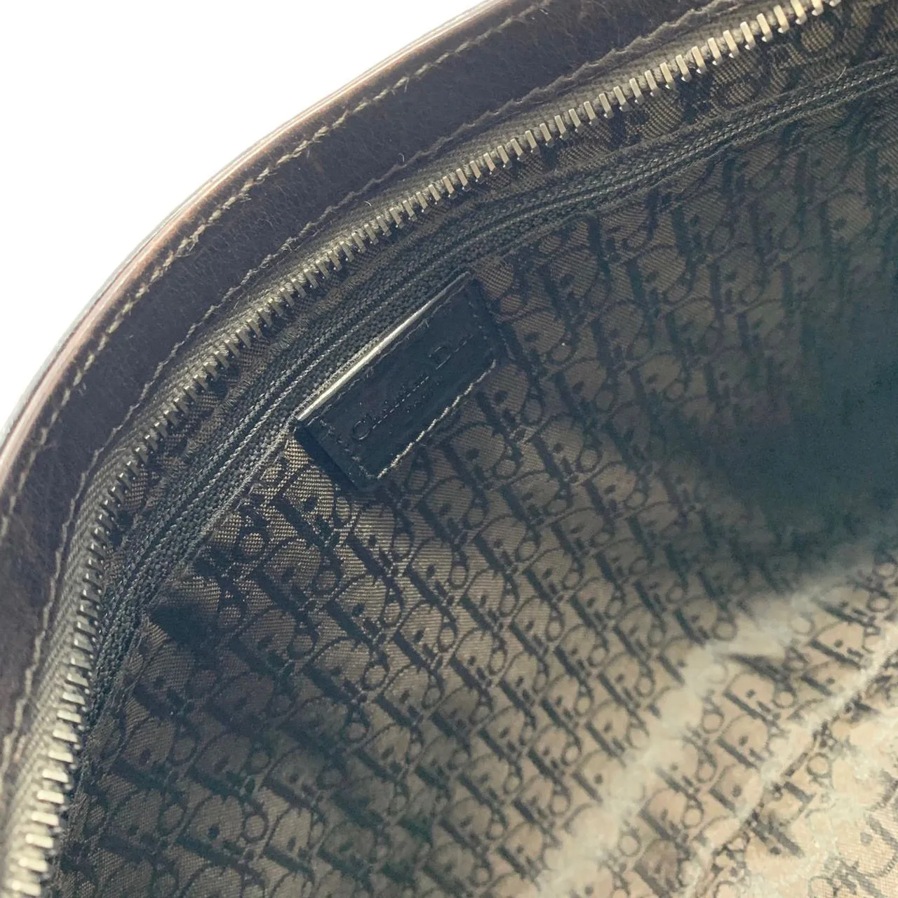 Dior Cow Print Logo Hardware Shoulder Bag