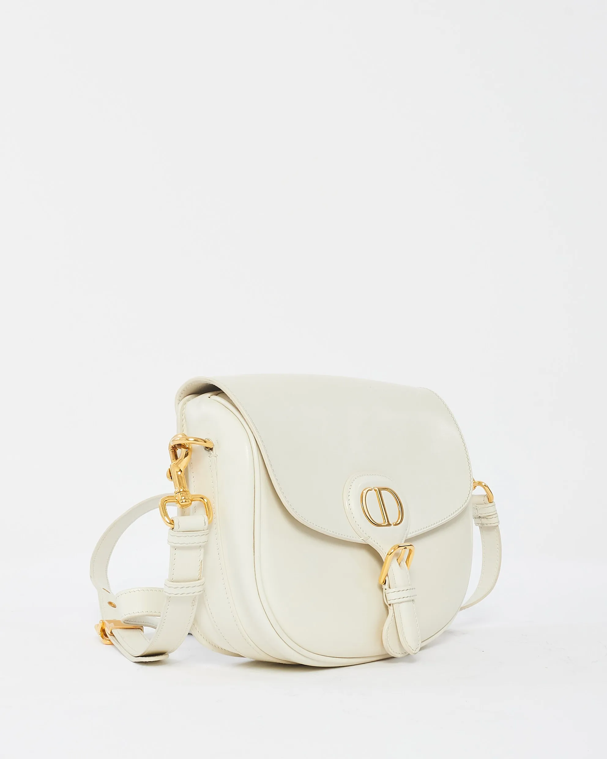 Dior Off White Smooth Leather Medium Bobby Bag