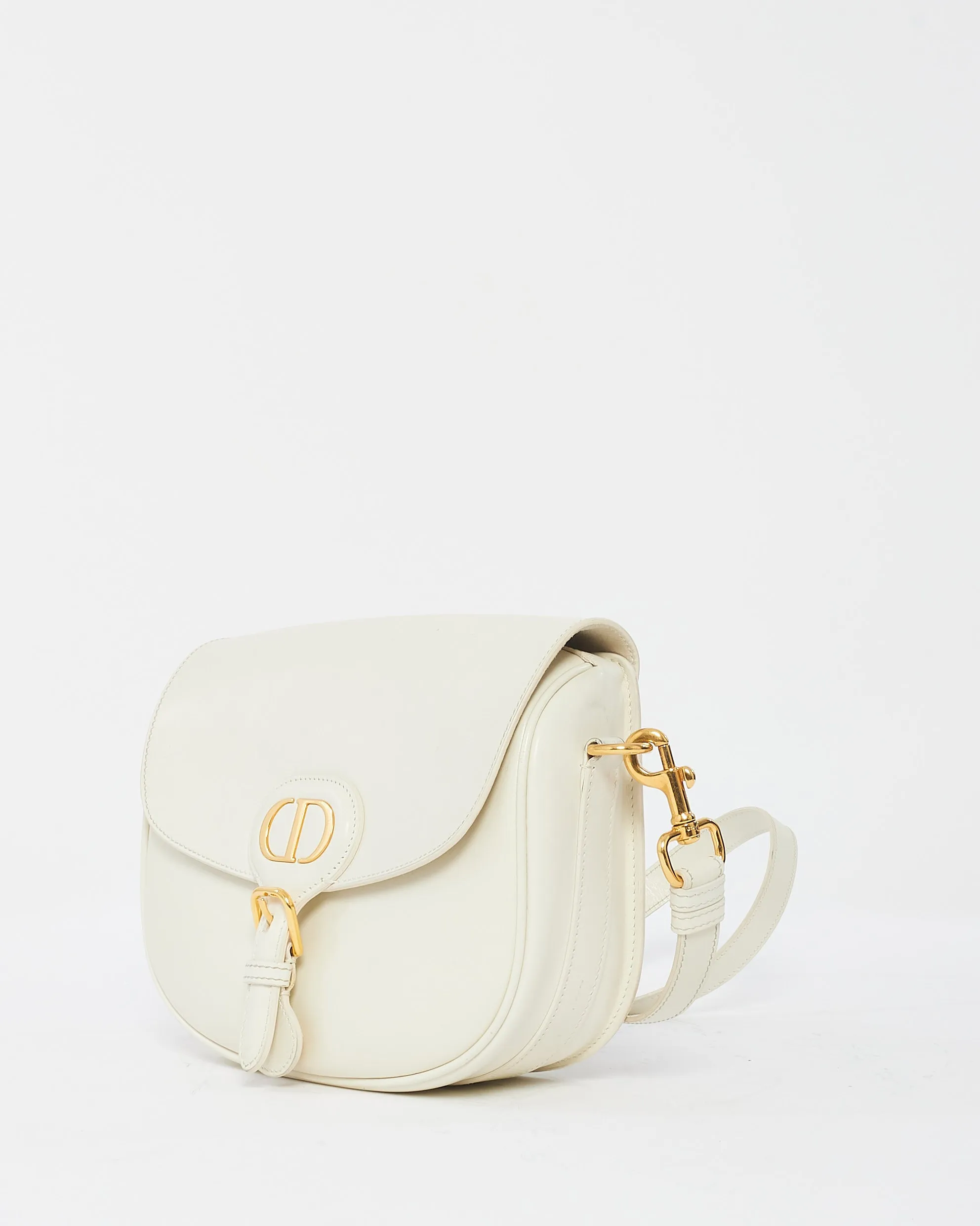 Dior Off White Smooth Leather Medium Bobby Bag