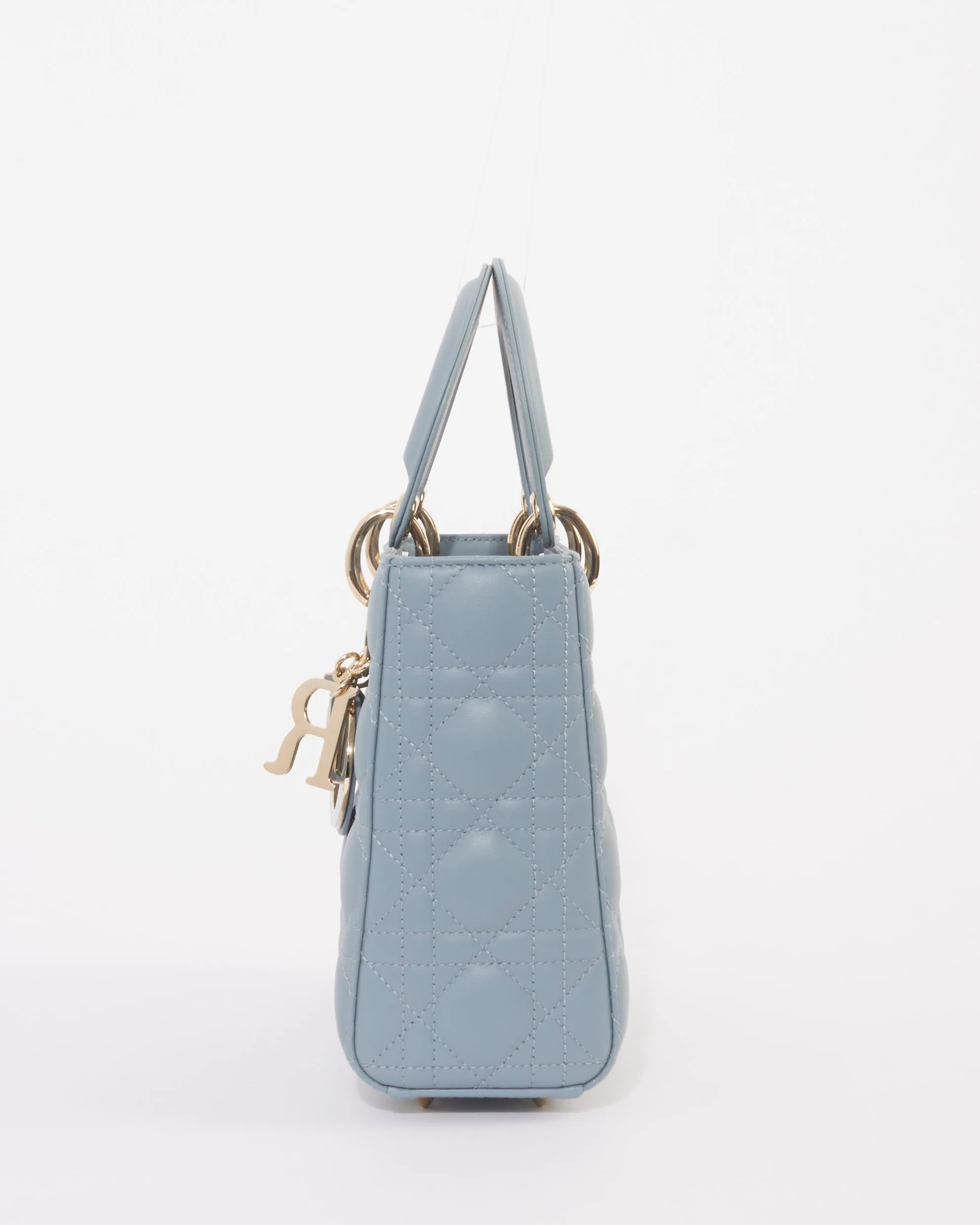 Dior Slate Blue Cannage Lambskin Leather Small Lady Dior Bag