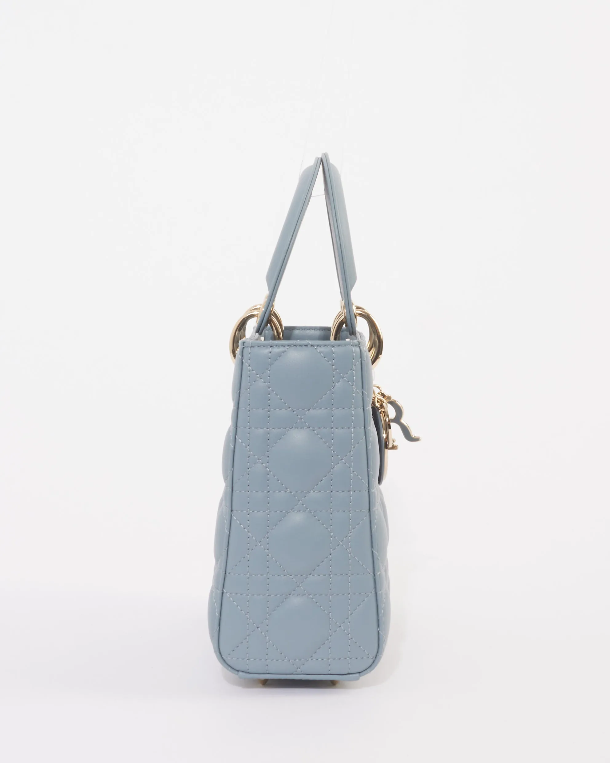 Dior Slate Blue Cannage Lambskin Leather Small Lady Dior Bag