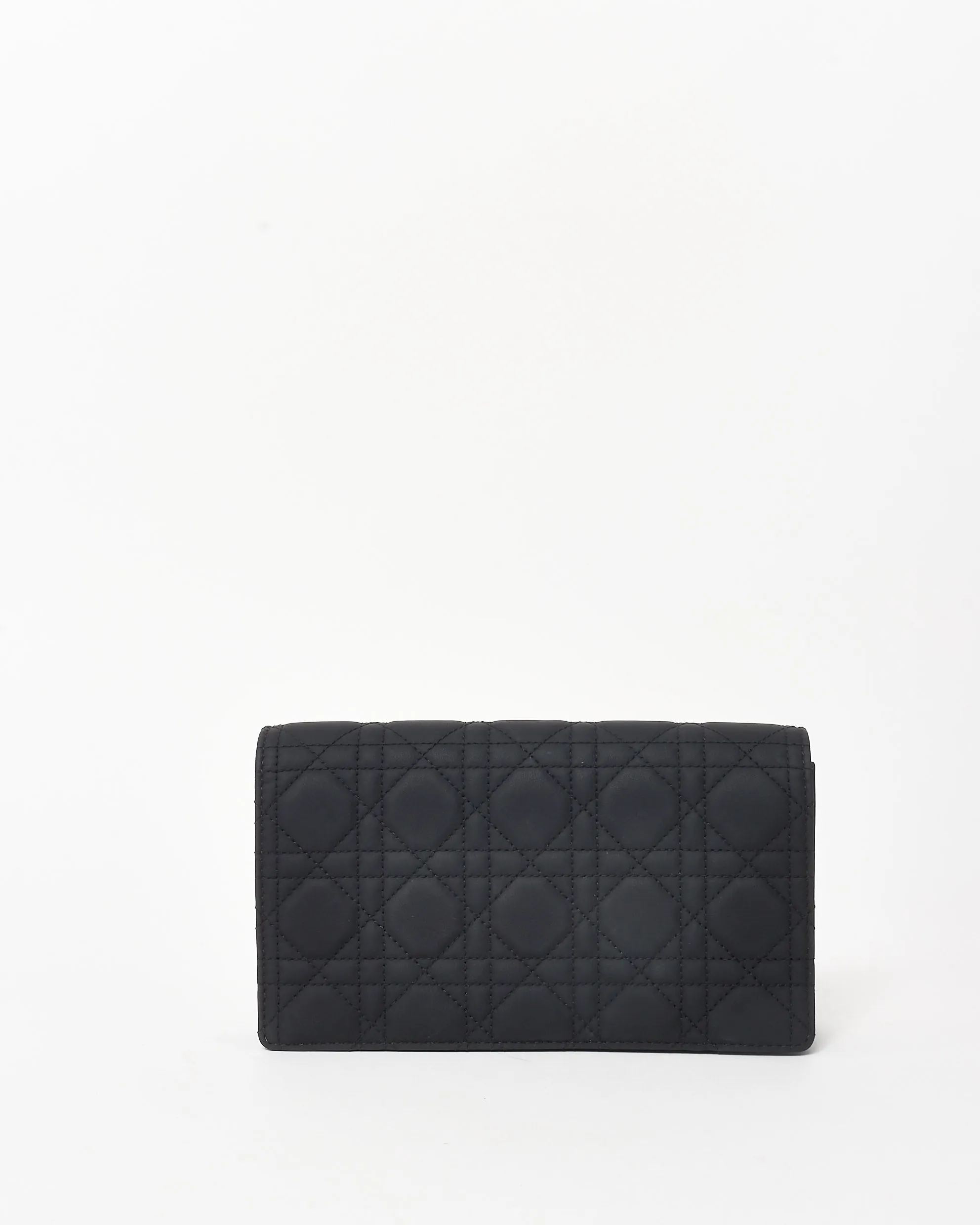 Dior So Black Ultra Matte Leather Cannage Wallet On Chain W/Out Charms