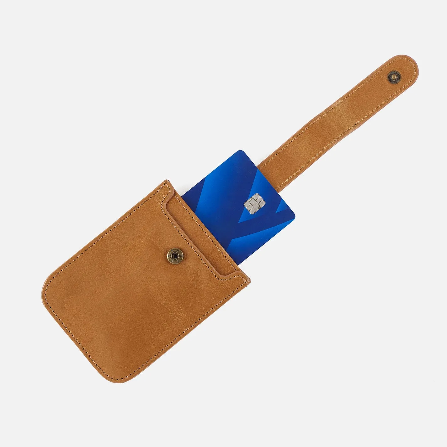 Dunn Card Case In Polished Leather - Natural