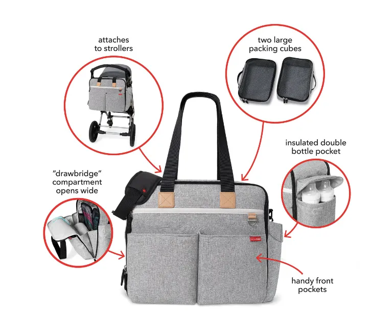 Duo- Weekender Diaper Bag- Grey
