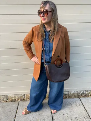 Ella  - Recycled Leather Brown Shopper