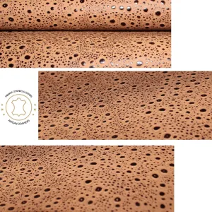 Embossed LEATHER Sheets, Rain Drops Embossed Leather Tan Brown |12"x12", 12"x18", 24"x24" Precuts Sheets for Crafts- Rain Drops design