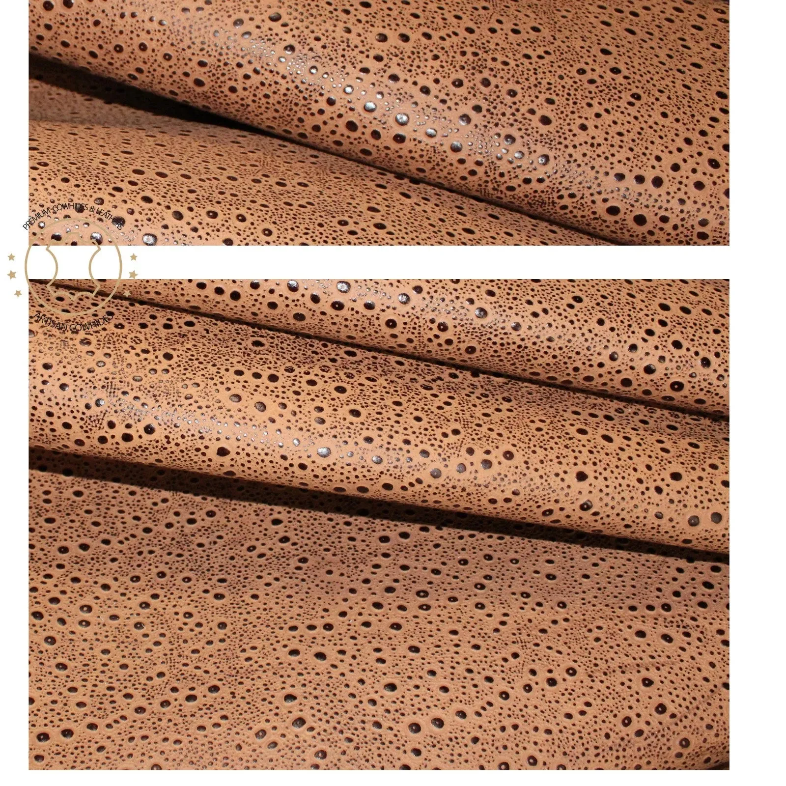 Embossed LEATHER Sheets, Rain Drops Embossed Leather Tan Brown |12"x12", 12"x18", 24"x24" Precuts Sheets for Crafts- Rain Drops design