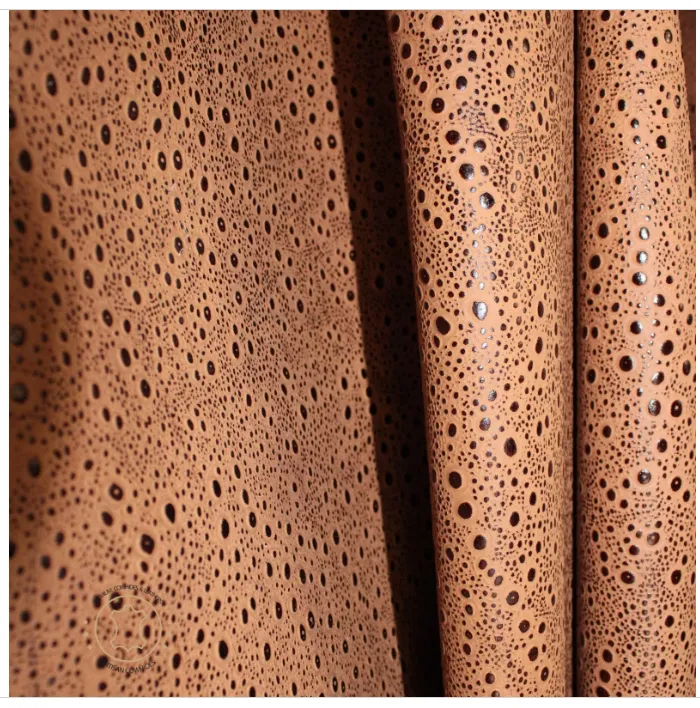 Embossed LEATHER Sheets, Rain Drops Embossed Leather Tan Brown |12"x12", 12"x18", 24"x24" Precuts Sheets for Crafts- Rain Drops design
