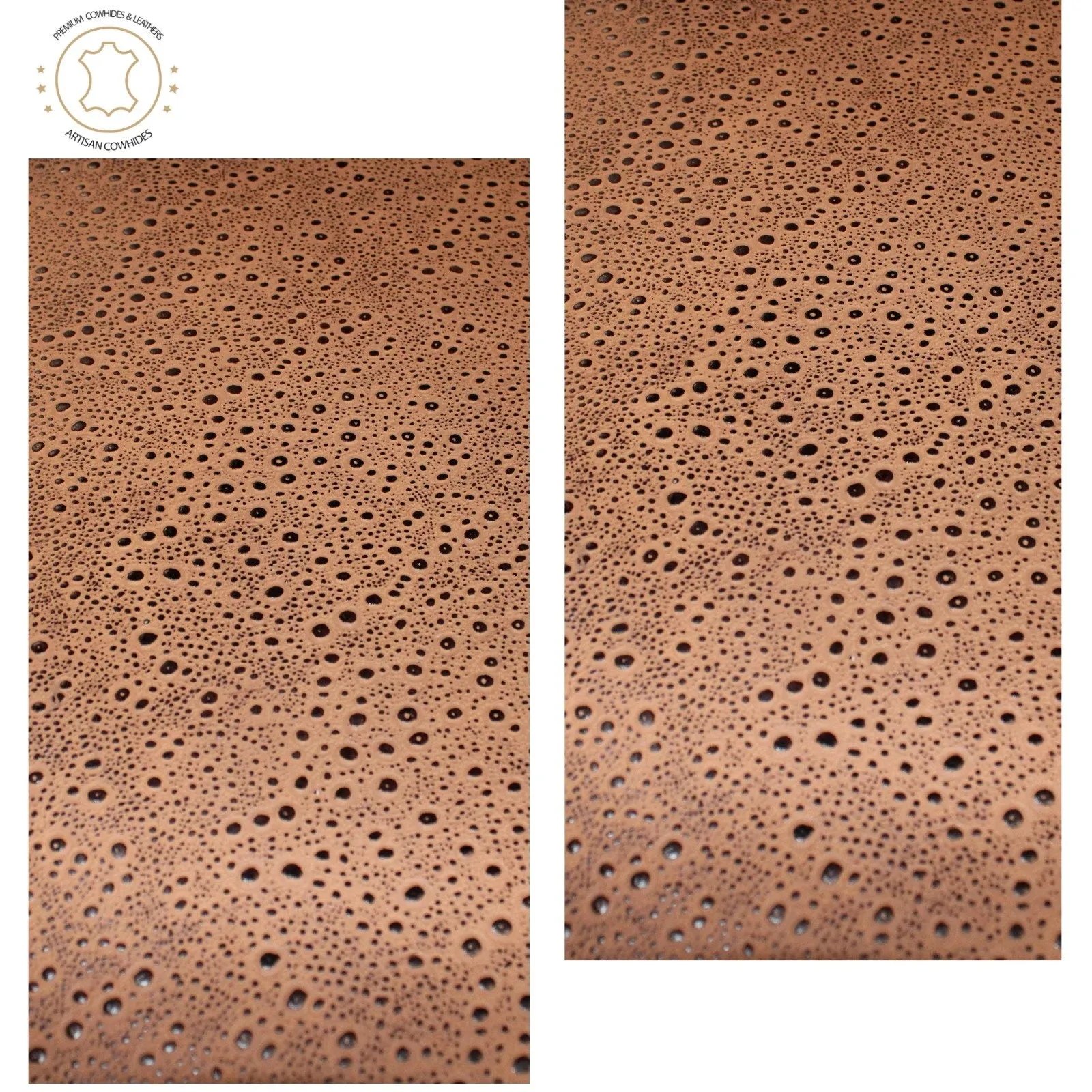 Embossed LEATHER Sheets, Rain Drops Embossed Leather Tan Brown |12"x12", 12"x18", 24"x24" Precuts Sheets for Crafts- Rain Drops design