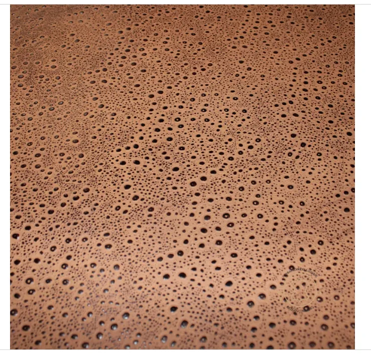 Embossed LEATHER Sheets, Rain Drops Embossed Leather Tan Brown |12"x12", 12"x18", 24"x24" Precuts Sheets for Crafts- Rain Drops design