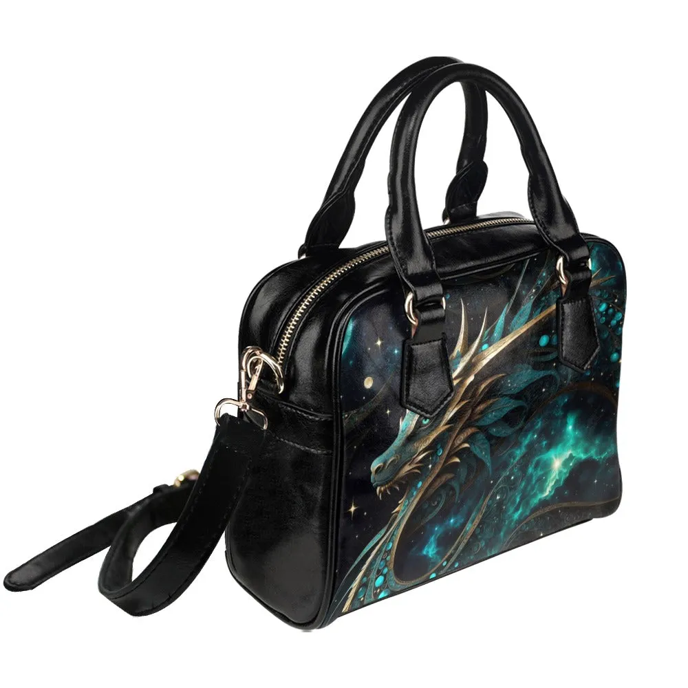 Emerald Green Dragon Purse Bowler Shoulder Bag