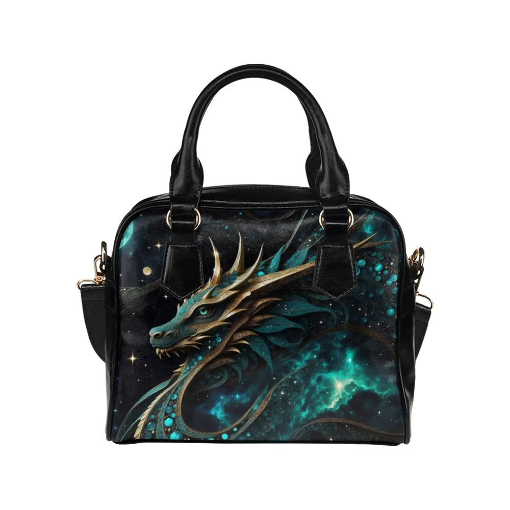 Emerald Green Dragon Purse Bowler Shoulder Bag