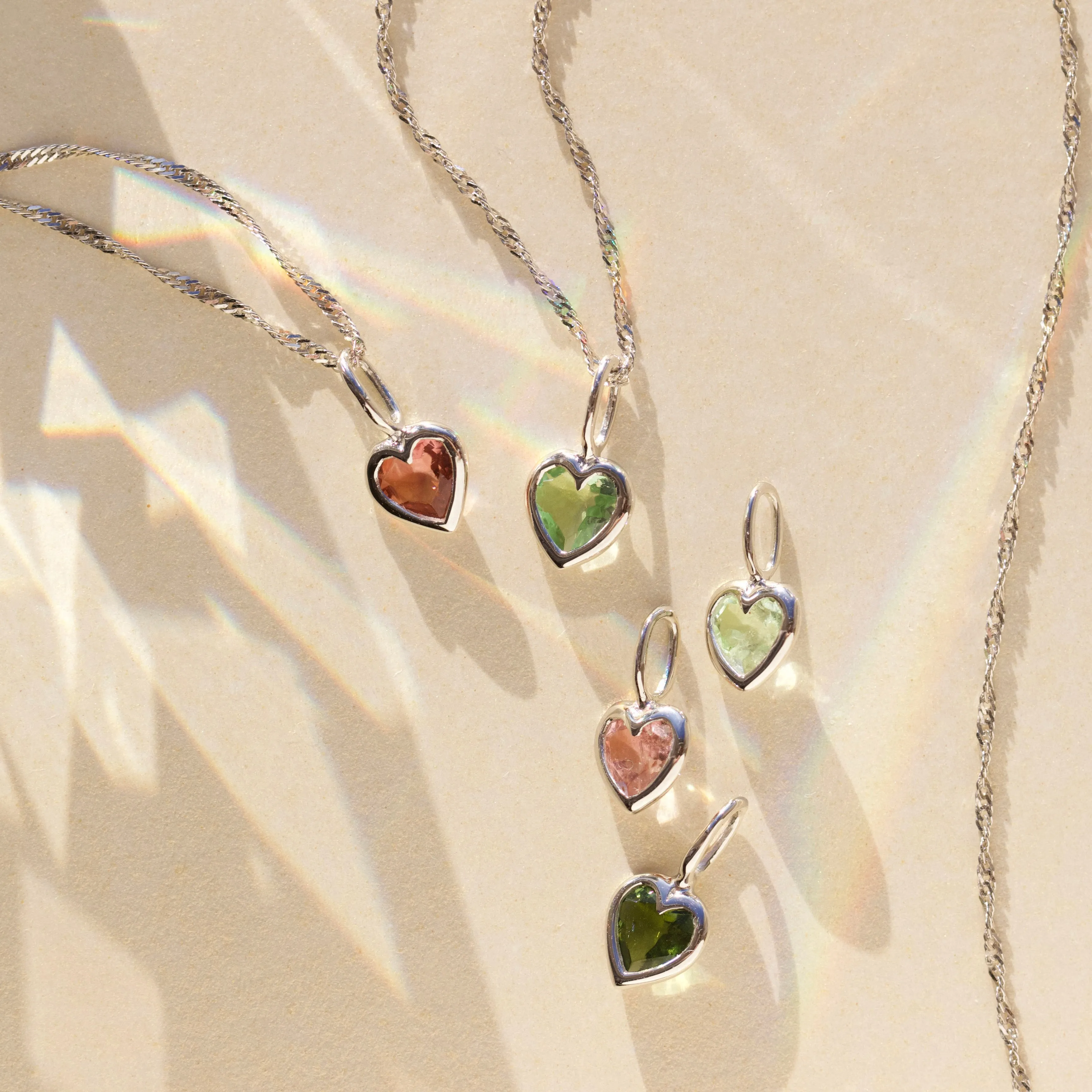 Exclusive Dark Pink Tourmaline Heart Necklace