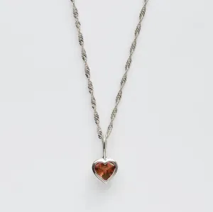 Exclusive Dark Pink Tourmaline Heart Necklace