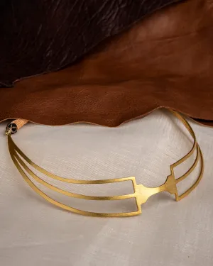 Fashion Jewellery-24K Gold plated Brass-Necklace Dagger Choker Neckpiece-Gold-R2024-13-NP-Fashion Edit Rumri Jewellery