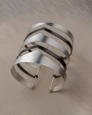 Fashion Jewellery-Silver/ Ruthenium on Brass -Bracelet Shakti Kada-Silver-Fashion Edit Rumri Jewellery