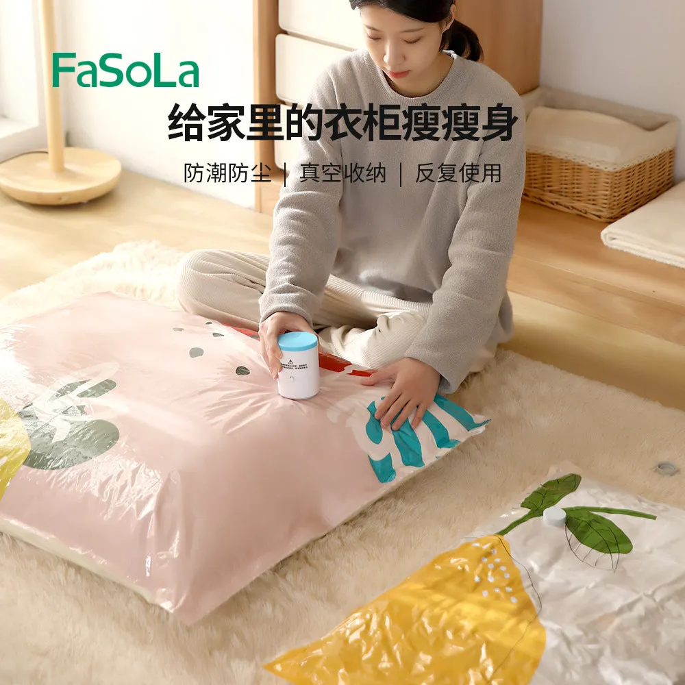 FaSoLa Fruit Print Compression Bags - Persimmon Design, Small Size, 40x60cm, 2 Pieces