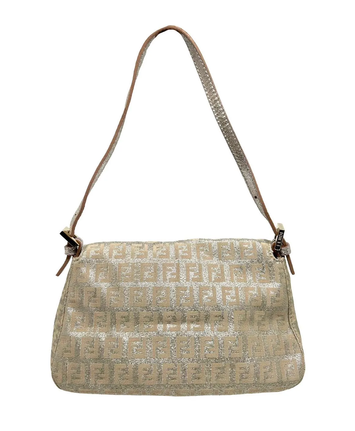 Fendi Beige Shimmer Mini Baguette