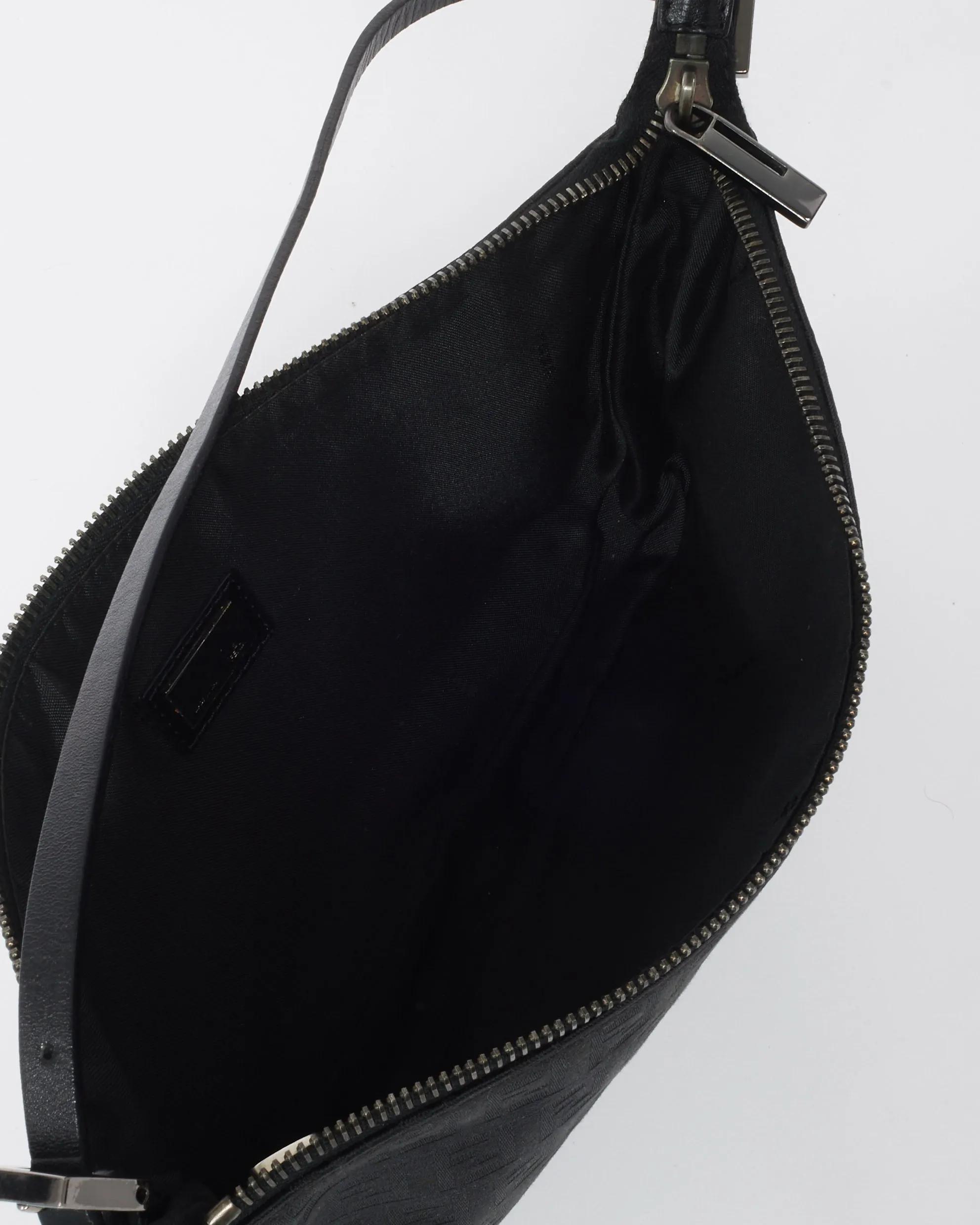 Fendi Black Monogram Zucchino Canvas Shoulder Bag