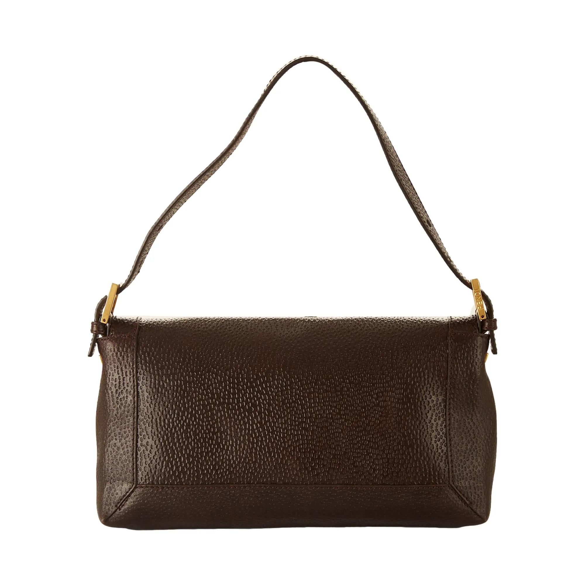 Fendi Brown Leather Frame Baguette