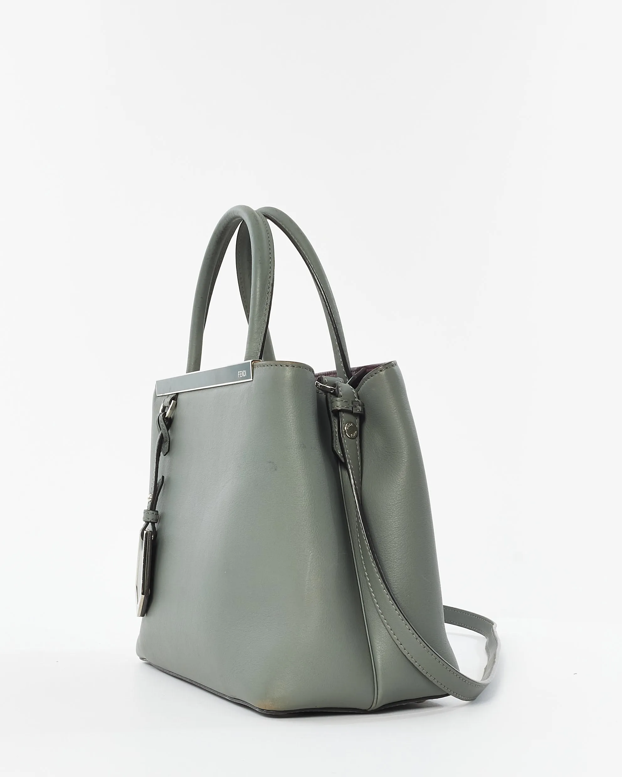Fendi Grey Leather Small 2Jours Tote Bag