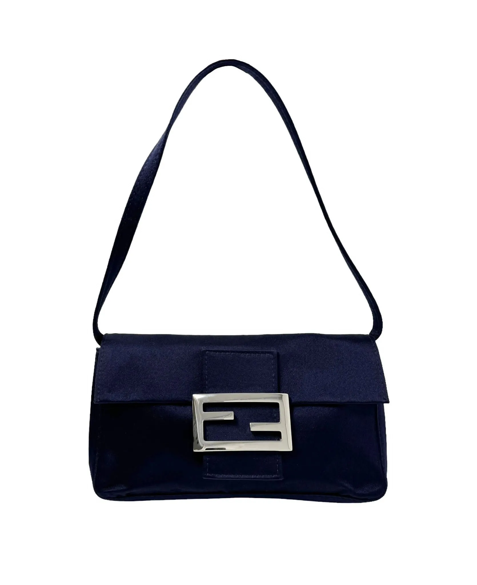 Fendi Navy Satin Mini Baguette