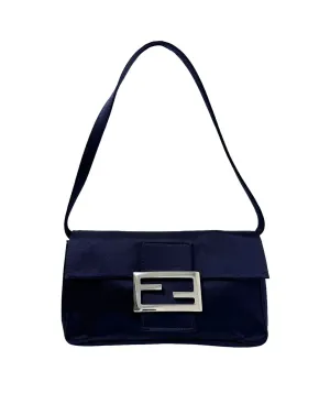 Fendi Navy Satin Mini Baguette