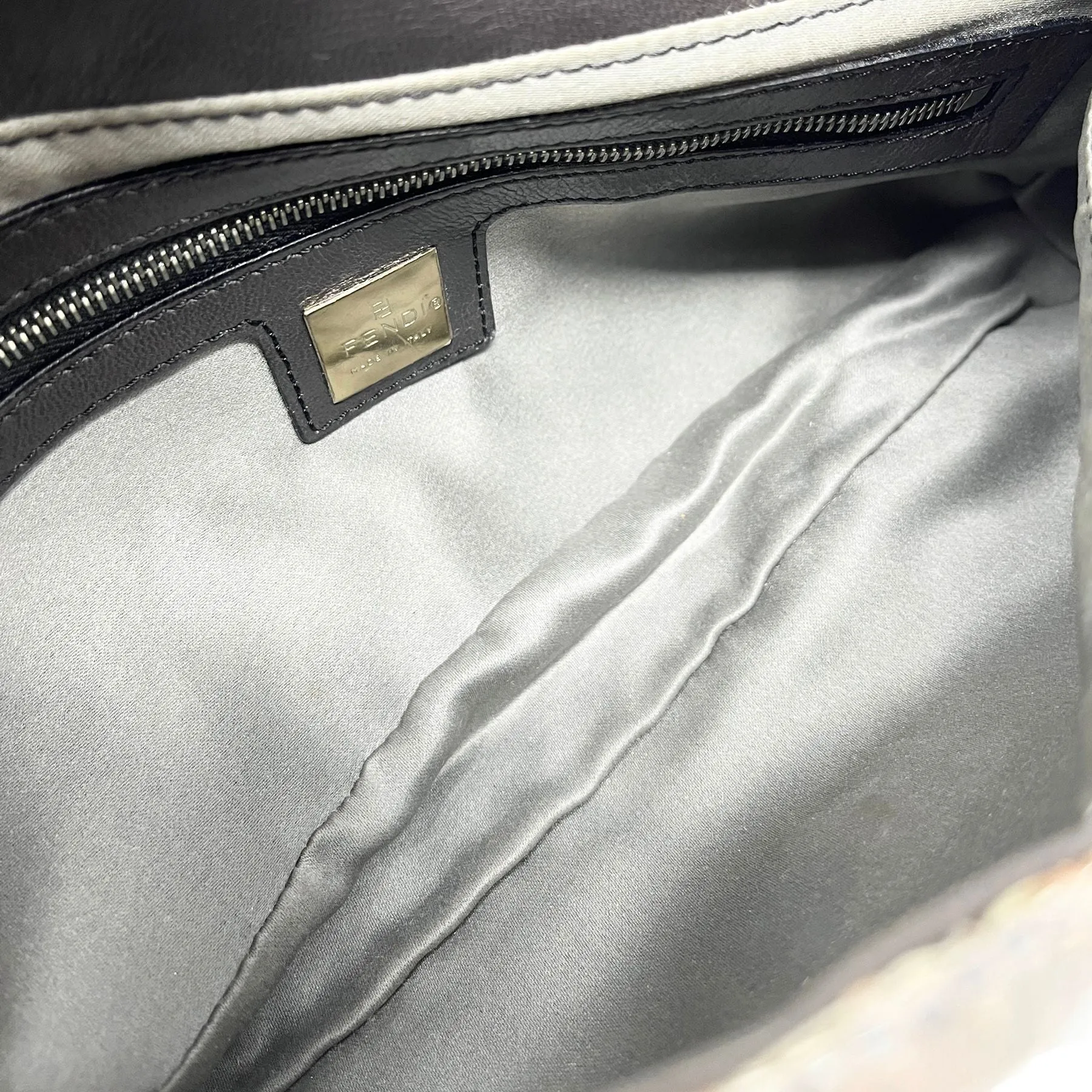 Fendi Silver Sequin Baguette