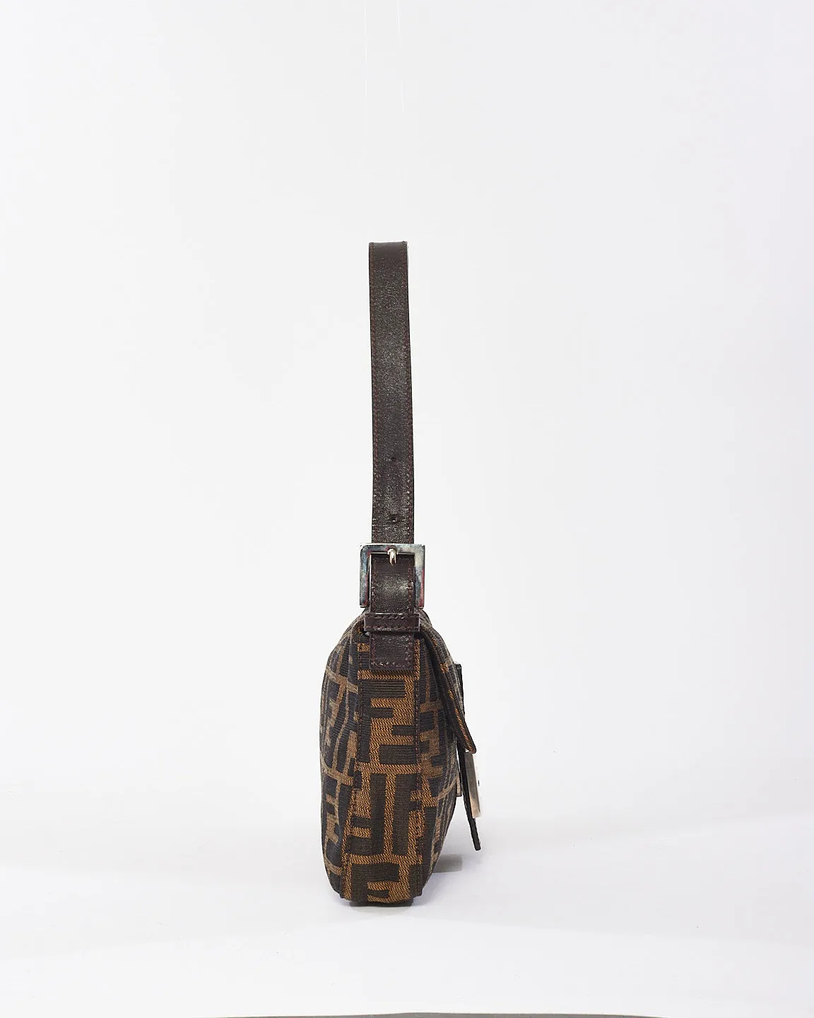 Fendi Tobacco Zucca Print Canvas Baguette Shoulder Bag