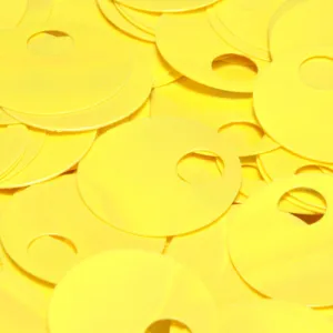 Flat Round Top Large Hole Sequin #26 Yellow (Opaque Iris)