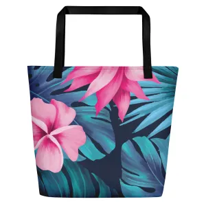 Floral Print Beach Bag