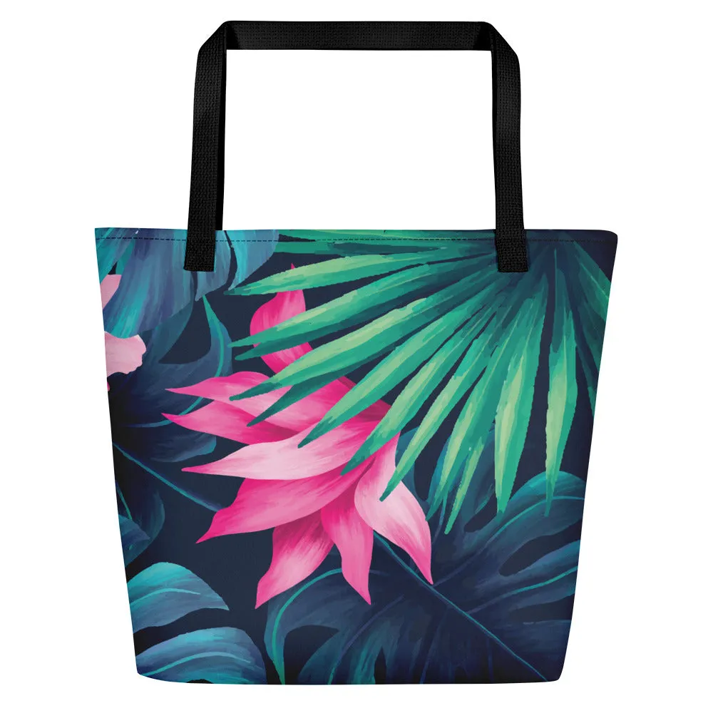 Floral Print Beach Bag