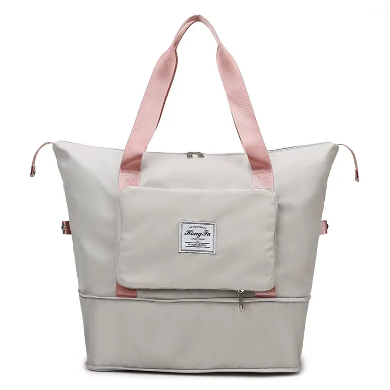 Foldable Large Capacity Storage Folding Bag Travel Bags Tote Carry on Luggage Handbag Waterproof Duffel Women Shoulder Bags