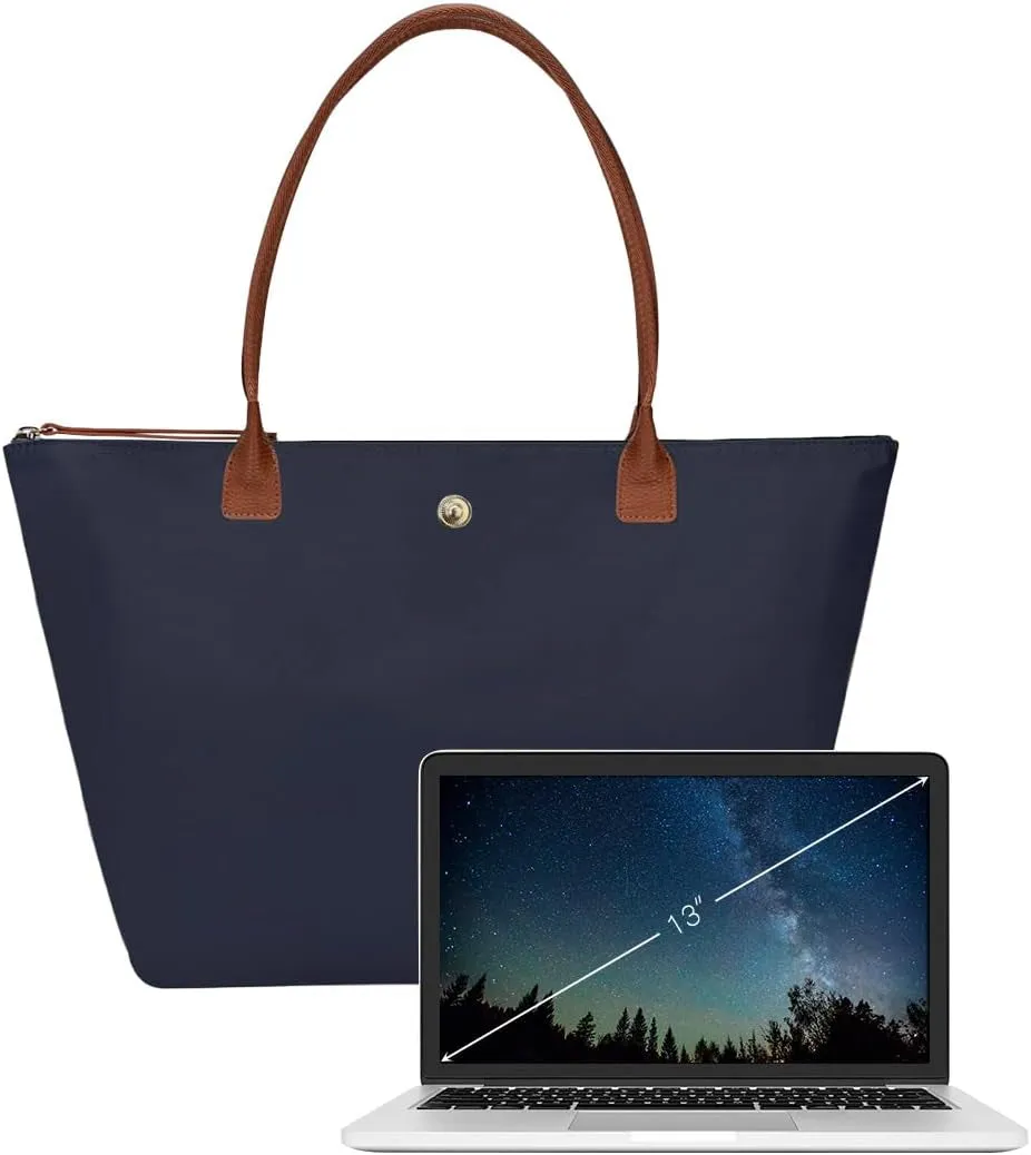 Foldable Tote Bag for Women, Nylon Shoulder Bag with Top-Handle