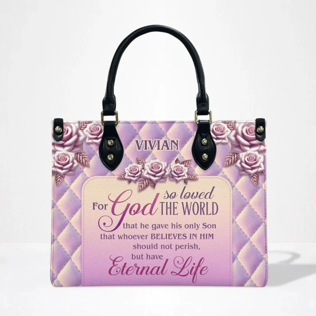 For God Violet Leather Bag