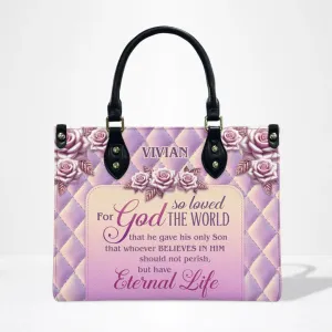 For God Violet Leather Bag