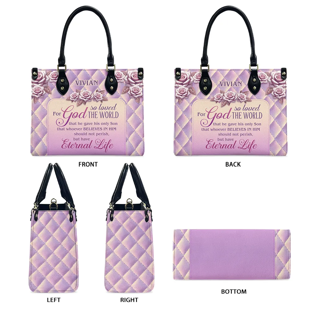 For God Violet Leather Bag