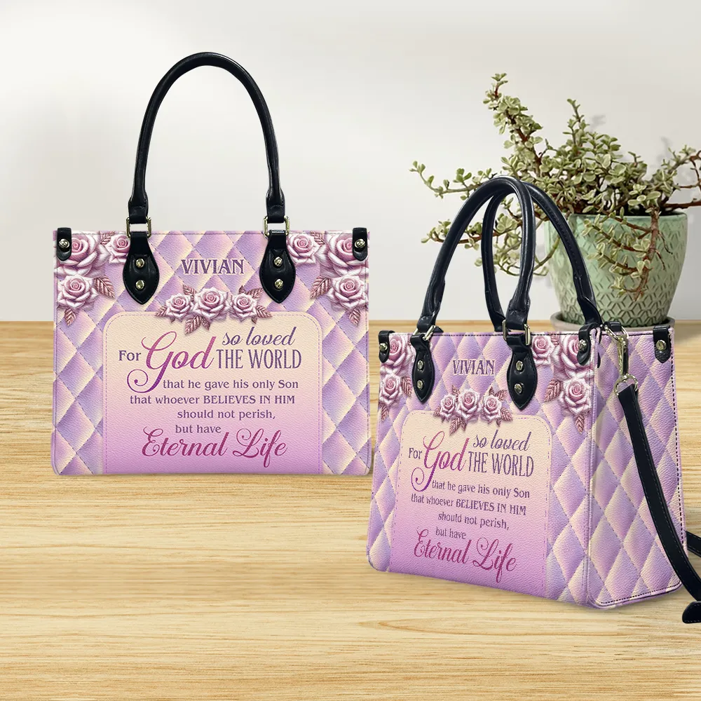 For God Violet Leather Bag