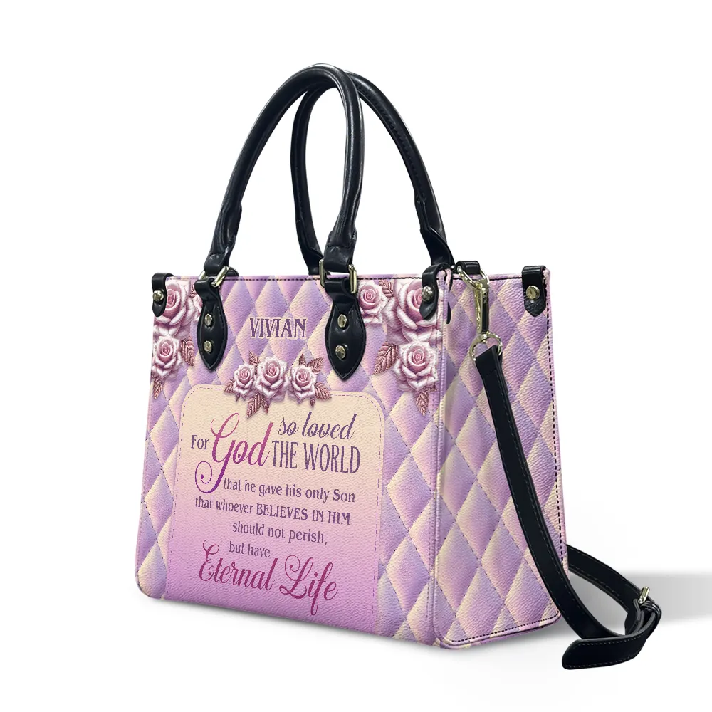 For God Violet Leather Bag