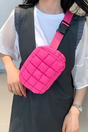 Fuchsia Puffer Quilted Sling Bag