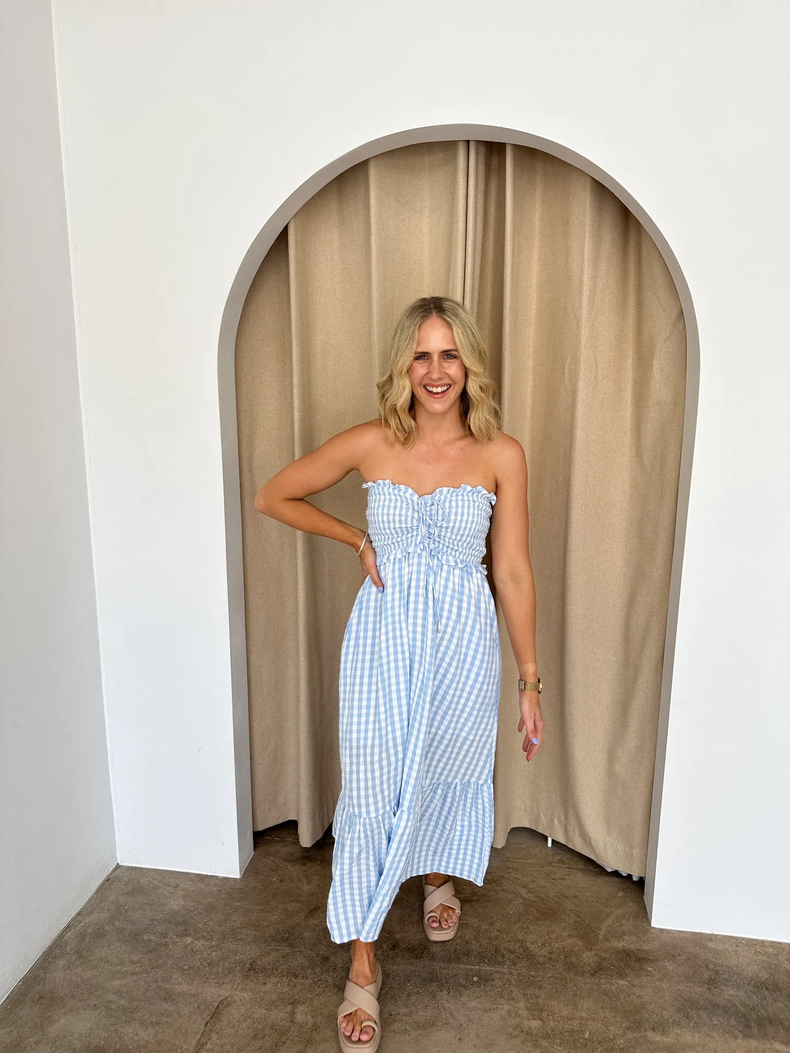 Ginger Dress- Blue/white Gingham