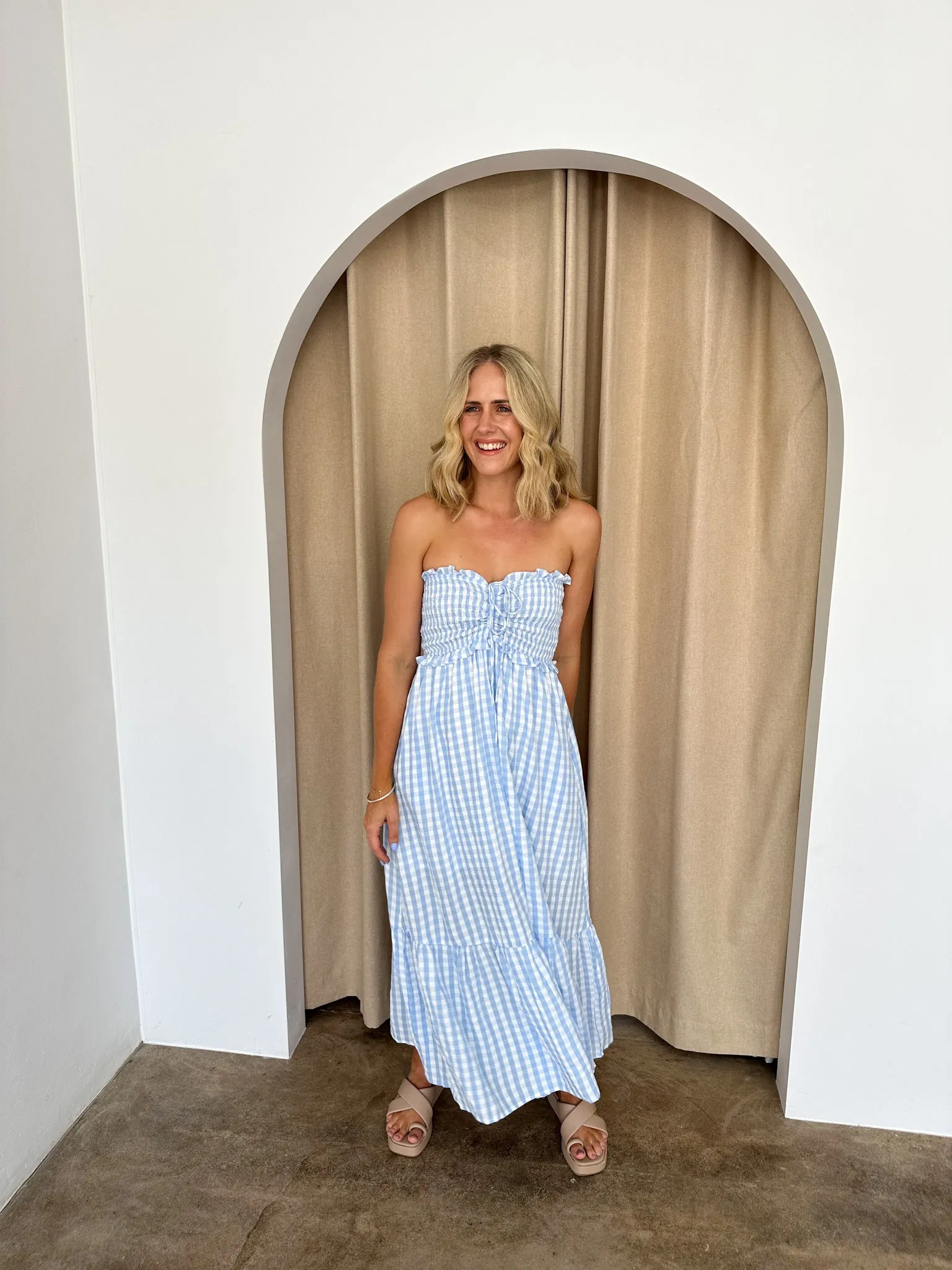 Ginger Dress- Blue/white Gingham