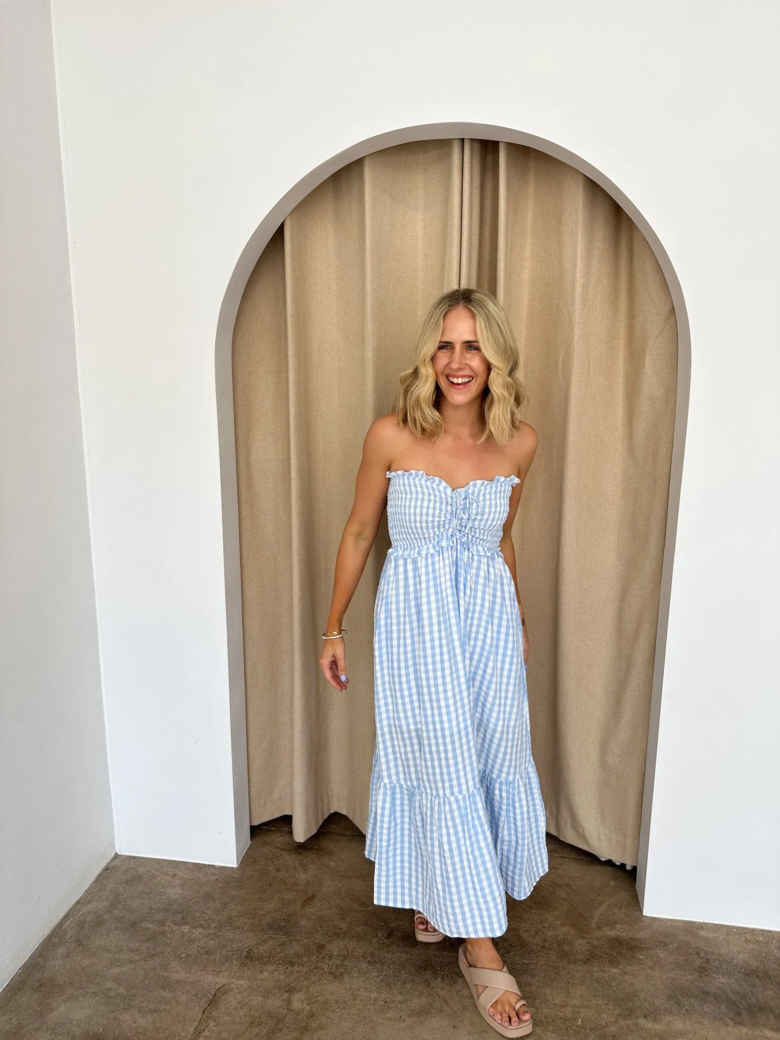 Ginger Dress- Blue/white Gingham